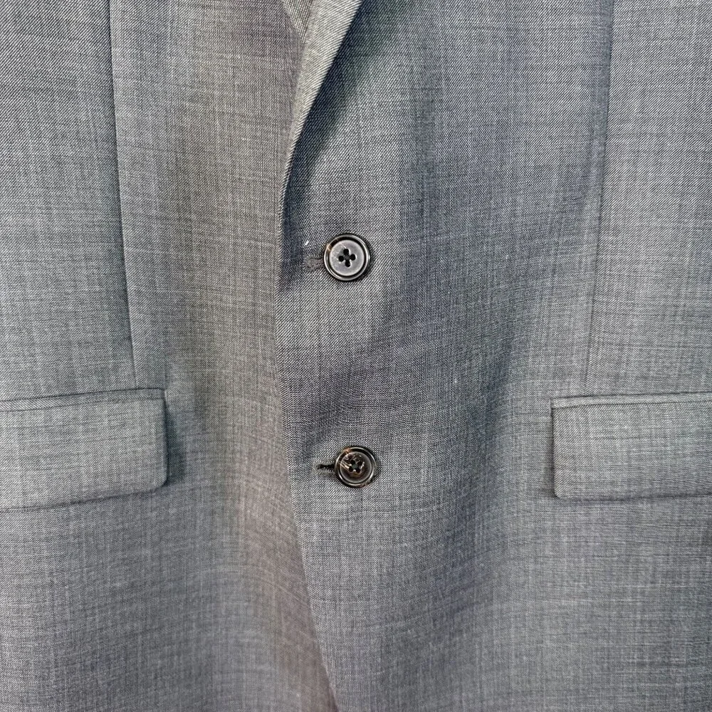 Ralph Lauren Mens Gray Blazer Jacket 44S 2-Button Wool Blend Lined Career